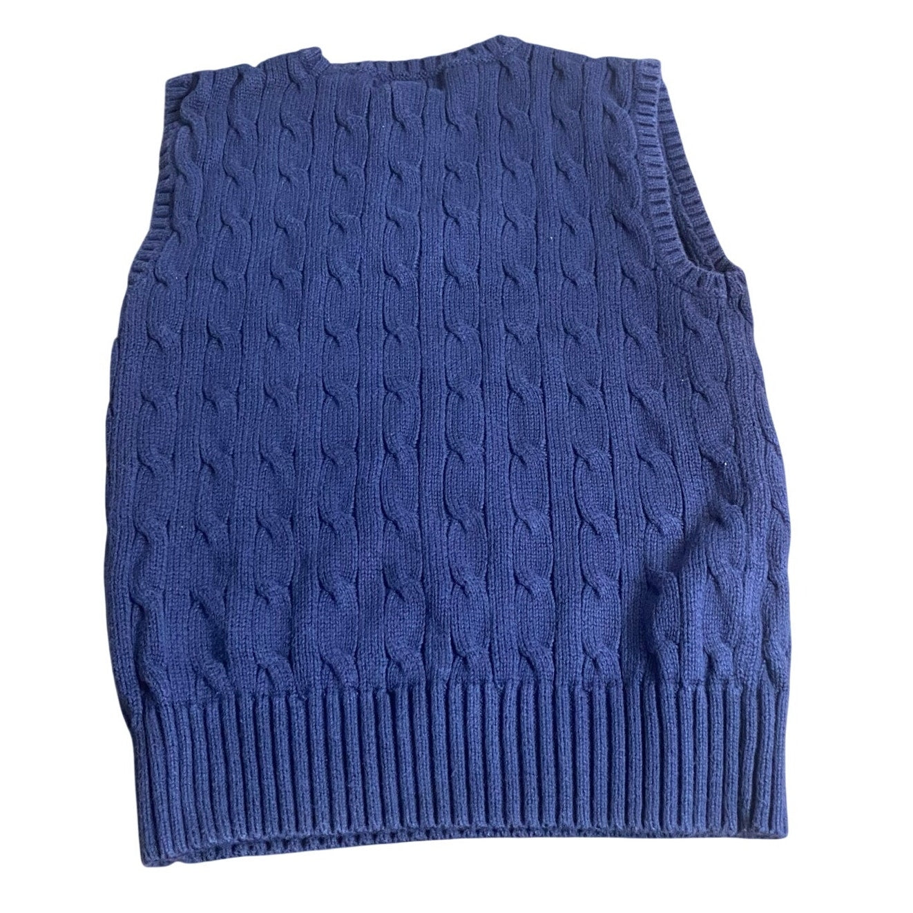 Polo Ralph Lauren dark navy cable knit v neck pullover boys sweater vest SIZE 6