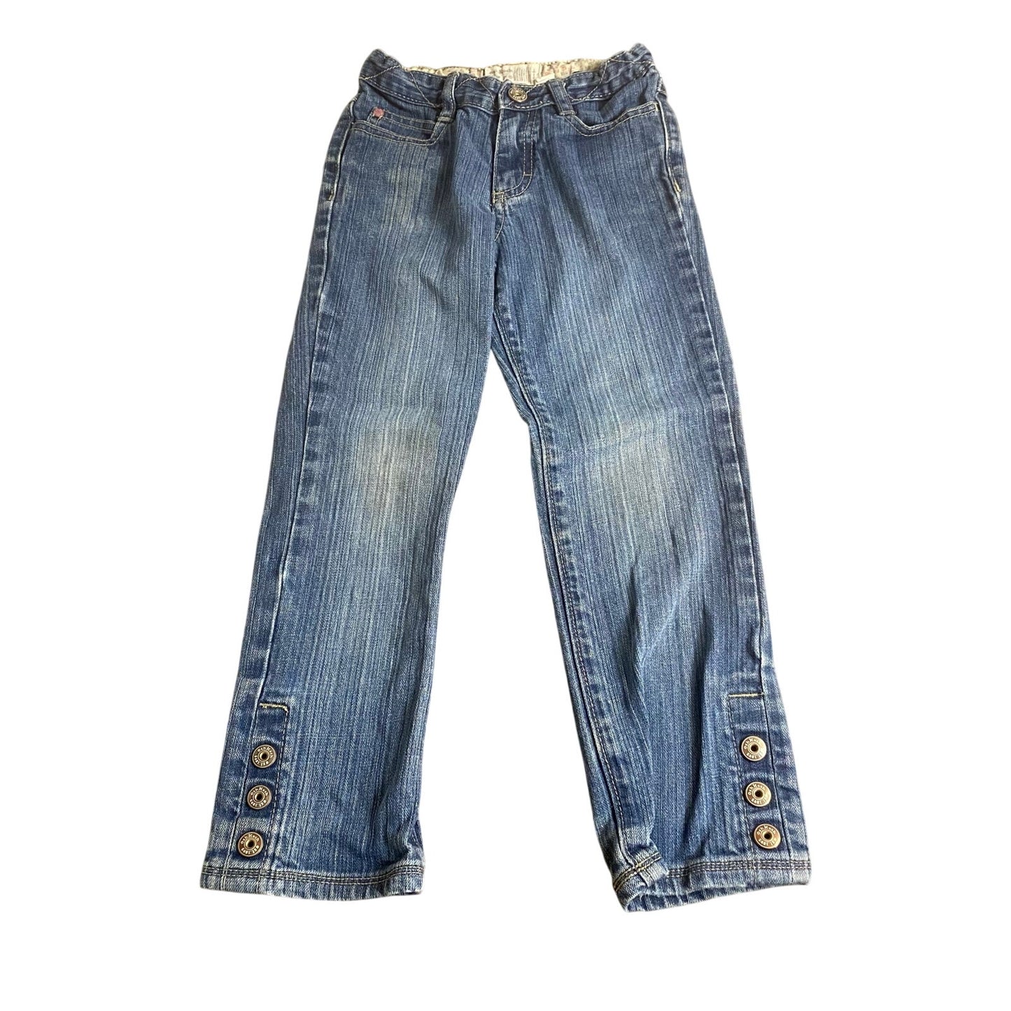 OshKosh B'gosh VTG medium wash snap botom straight leg girls jeans SIZE 6