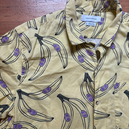 Urban Outfitters yellow banana graphic cotton short sleeve mens shirt SIZE M