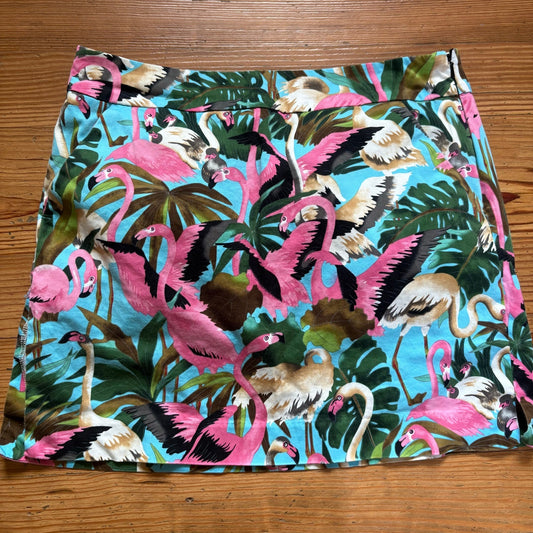 LoudMouth flamingo foliage womens golf skirt SIZE 6