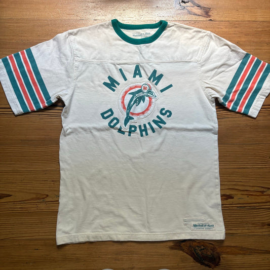 Mitchell & Ness NFL Miami Dolphins vintage graphic short sleeve shirt SIZE L