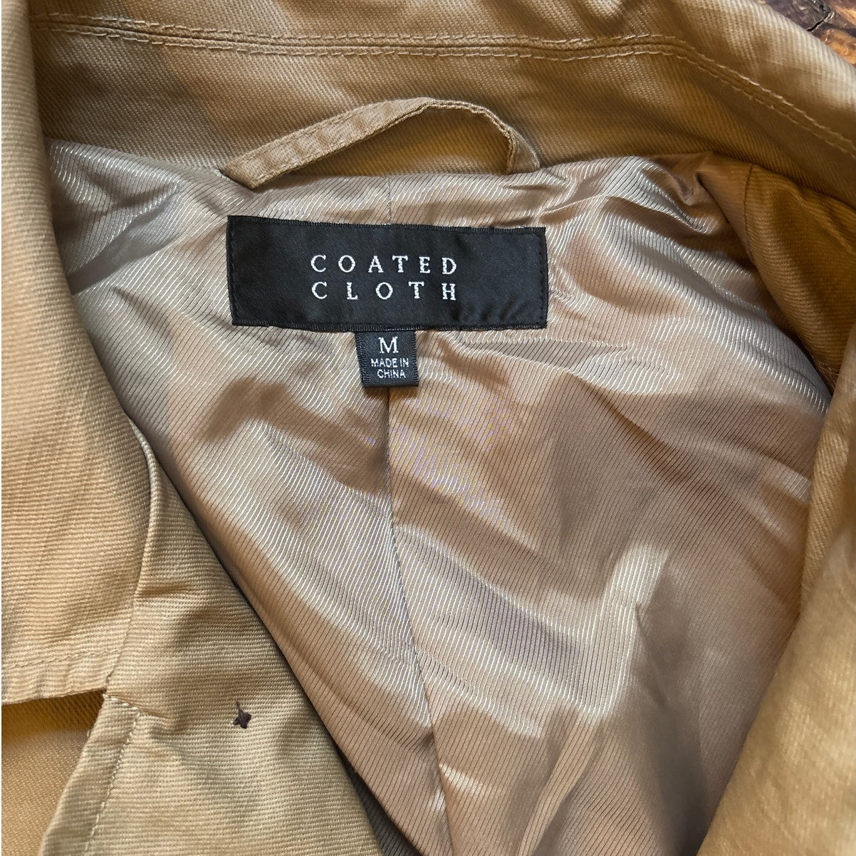 Coated Cloth tan womens belted trench coat SIZE M