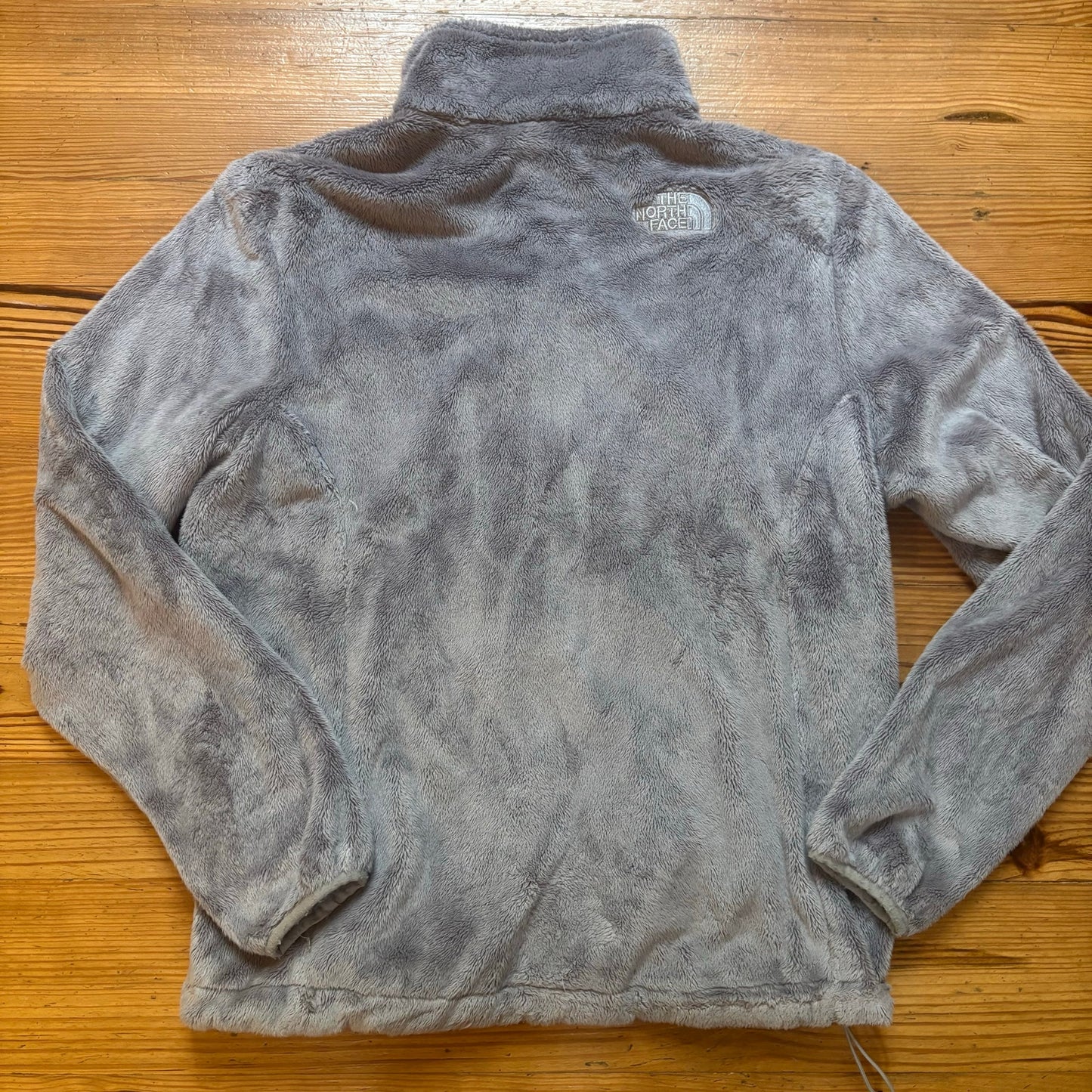 The North Face light gray fleece full zip womens sweater SIZE L