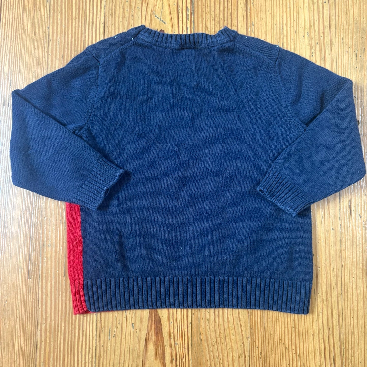 Janie and Jack blue red train winter knit toddler crew sweater SIZE 3