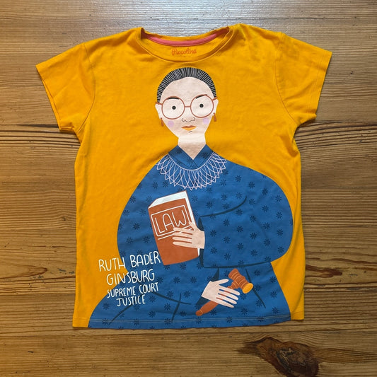 Piccolina yellow Ruth Bater Ginsburg Supreme Court short sleeve shirt SIZE S