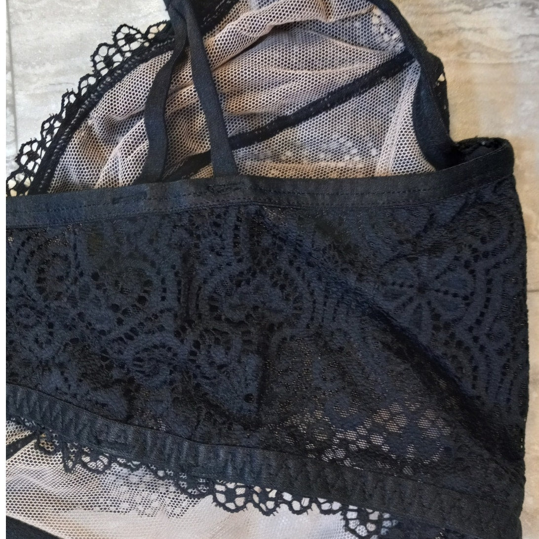 Adore Me black lace adjustable sheer womens bra SIZE 40G