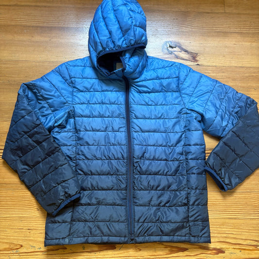 Gap blue ombre full zip hooded lightweight puffer coat SIZE XL
