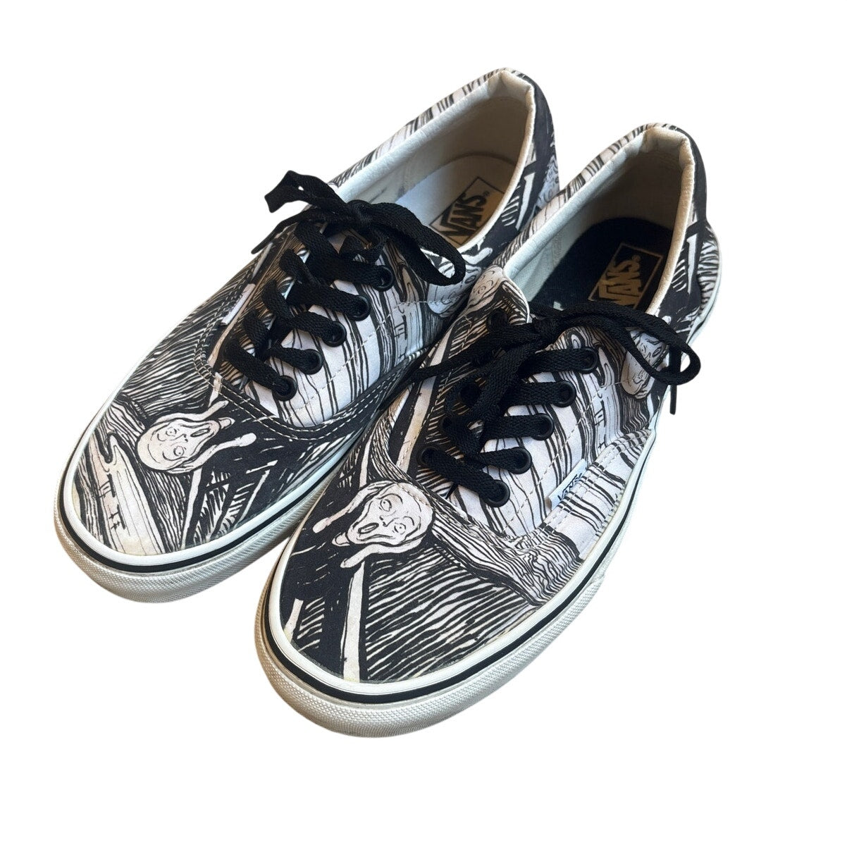 VANS MOMA Era The Scream black white low top unisex lace sneakers SIZE M9.5 W11