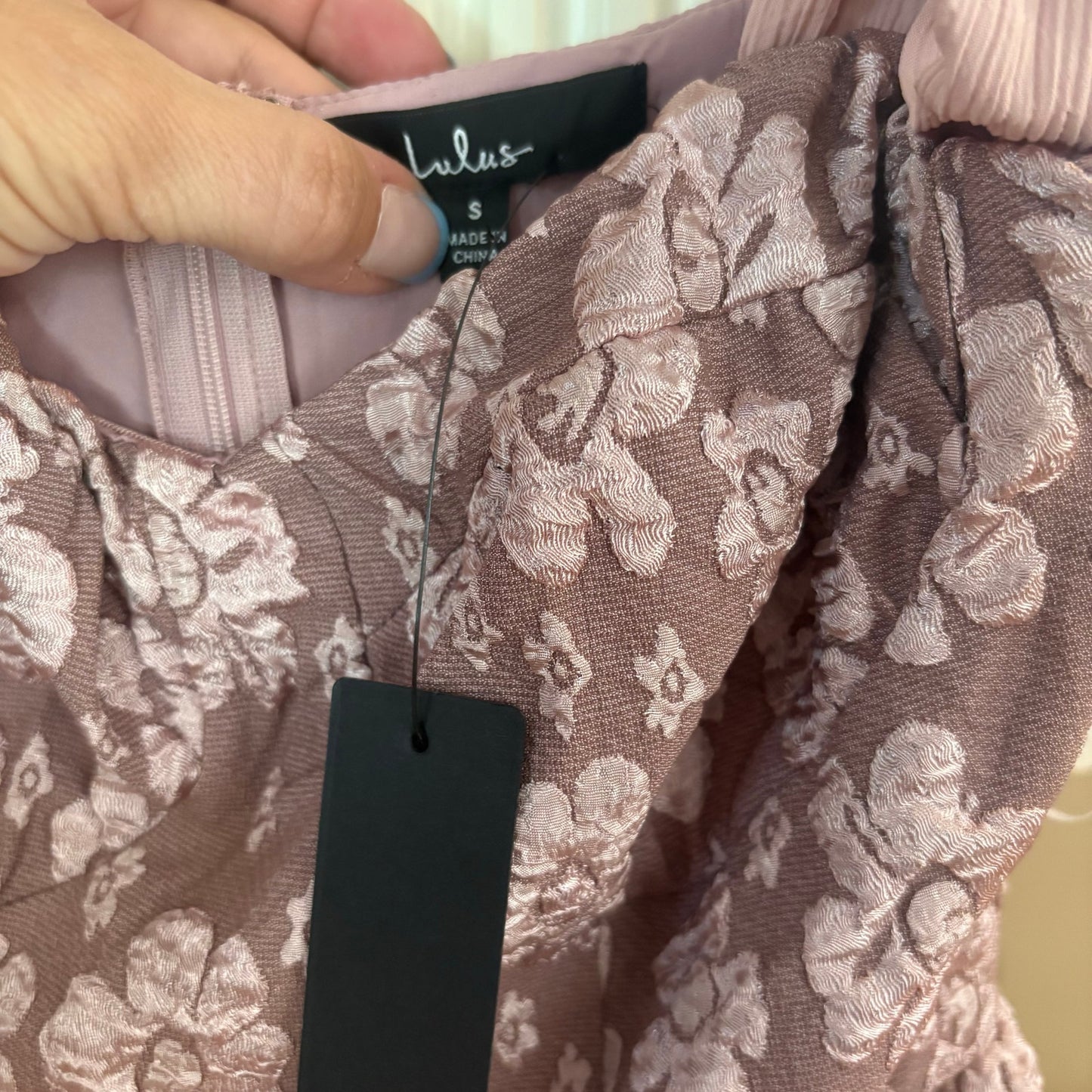 NWT Lulus Bubbly Bliss pink bustier tie strap floral midi dress SIZE S