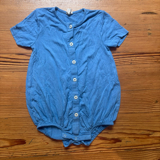 Kate Quinn modal blue short sleeve button up bodysuit SIZE 2T