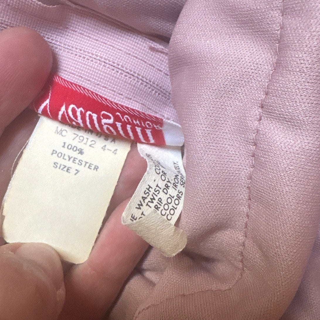 NWT Vicky Vaughn vintage blush pink lace ruffle top tie strap maxi dress SIZE 7