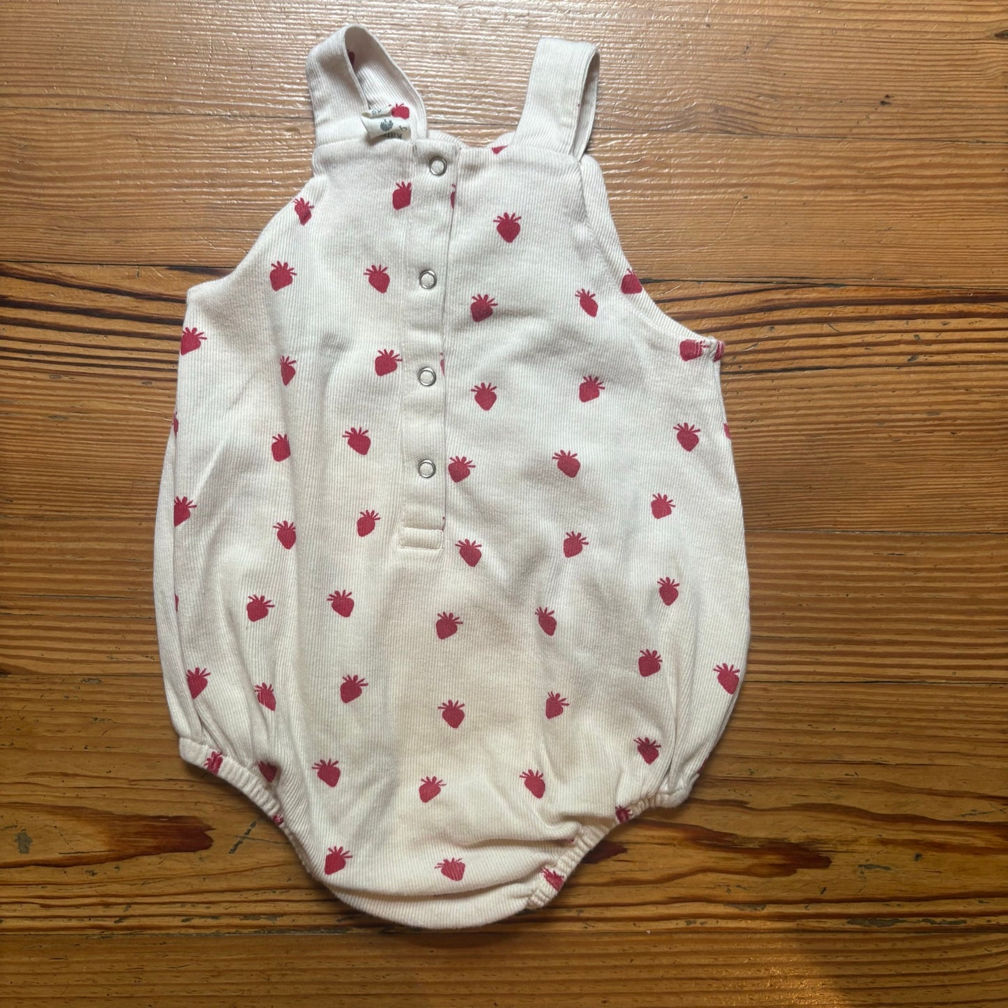 Kate Quinn Organics ivory strawberry sleeveless bodysuit bubble SIZE 2T