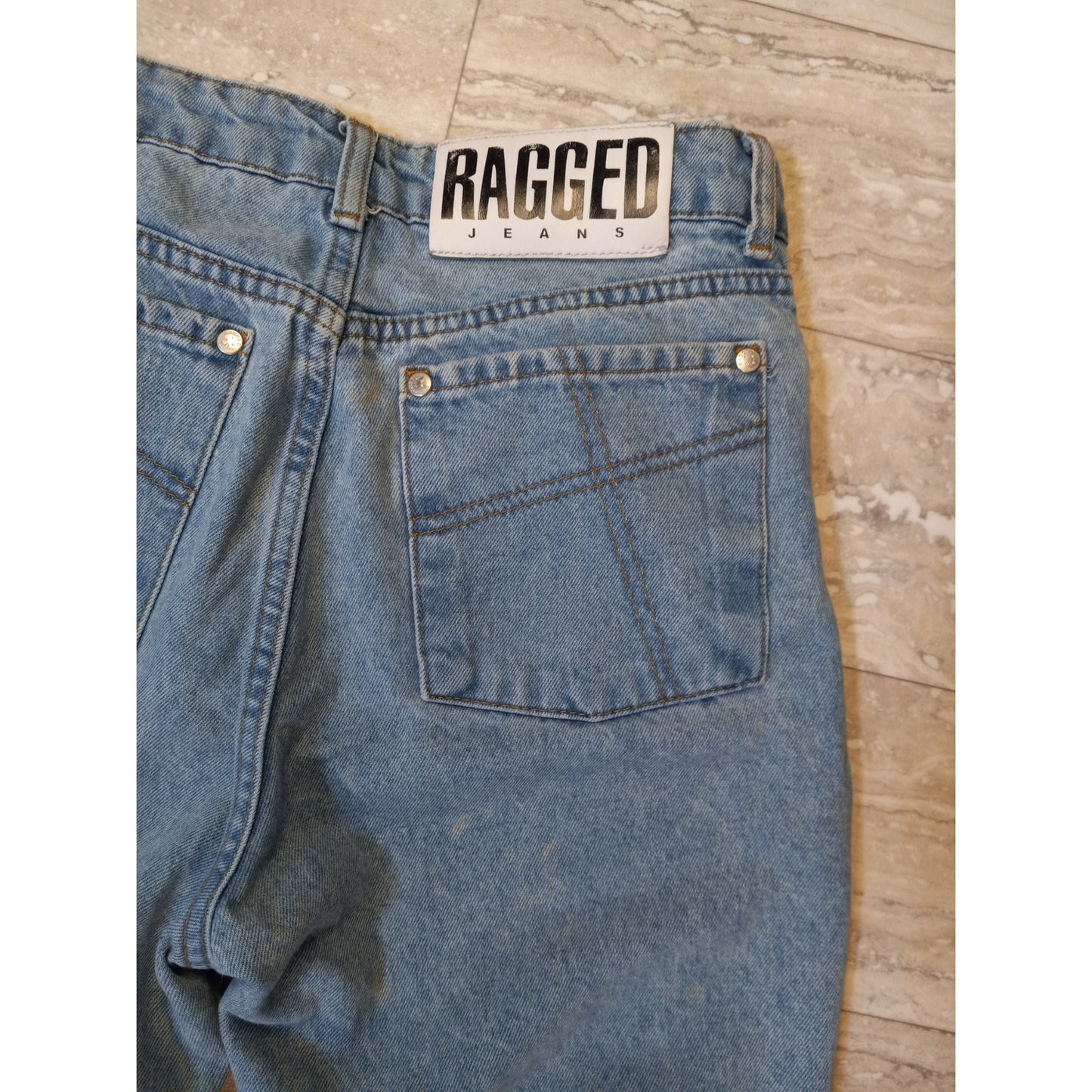 Ragged light wash high rise slim straight leg jeans SIZE 26