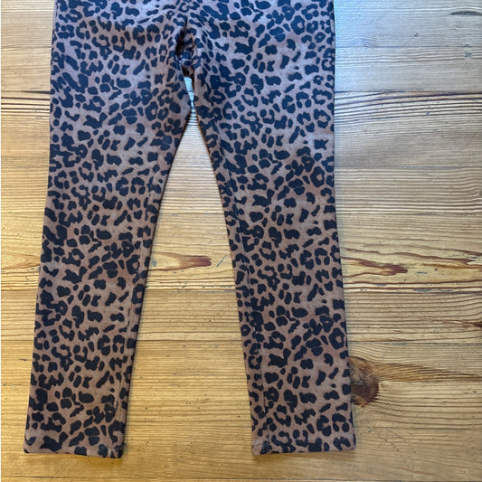Eric faux suede cheetah print straight leg pants SIZE 8