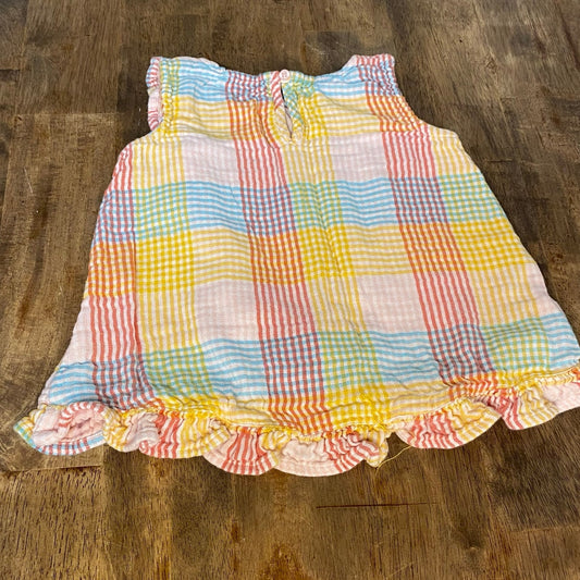 Tucker + Tate pastel checkered sleeveless ruffle hem girls tank SIZE 6