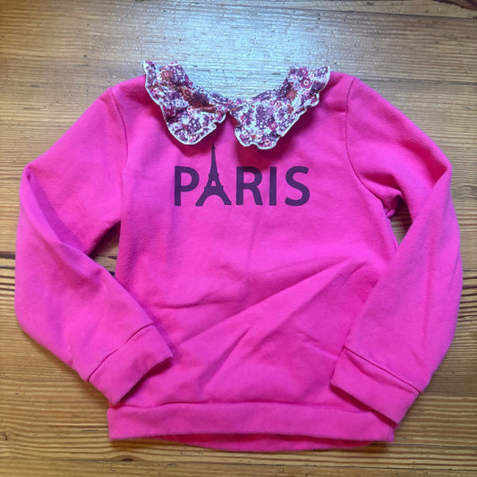Garanimals Paris pink floral collar long sleeve girls sweatshirt SIZE 6