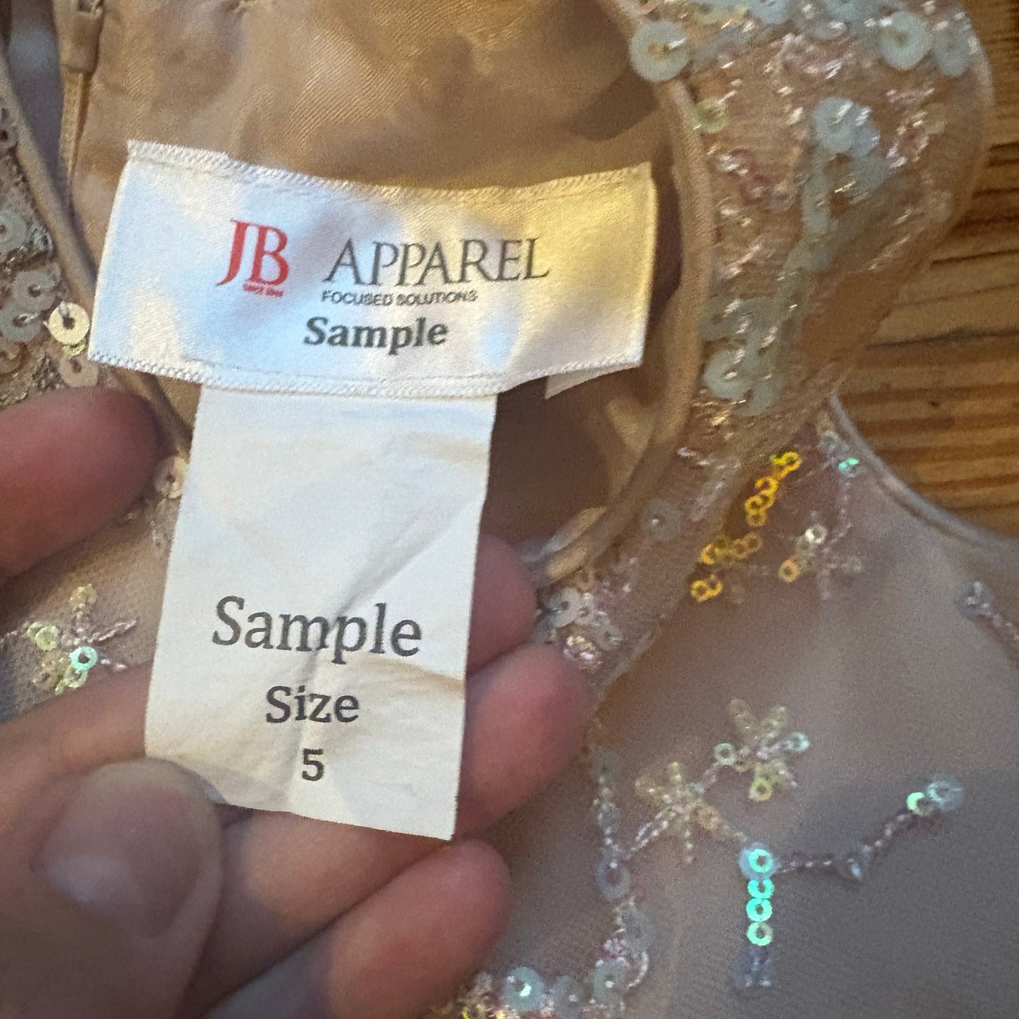 JB Kids light pink sequin tulle bottom sleeveless toddler formal dress SIZE 5
