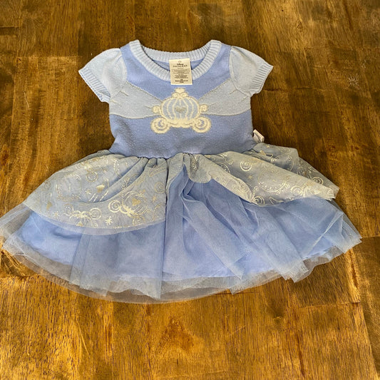 Disney Cinderella Princess blue short sleeve sweater tutu dress SIZE 12M