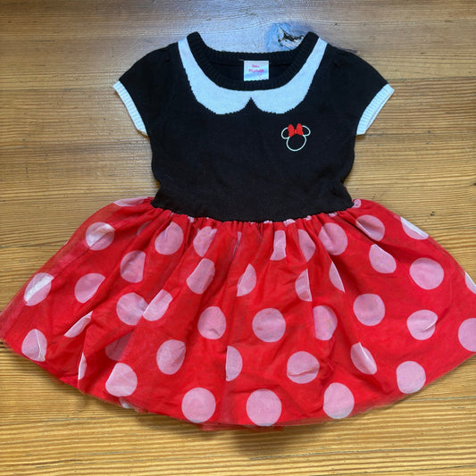 Disney Minnie Mouse red polka dot short sleeve sweater tutu dress SIZE 3T