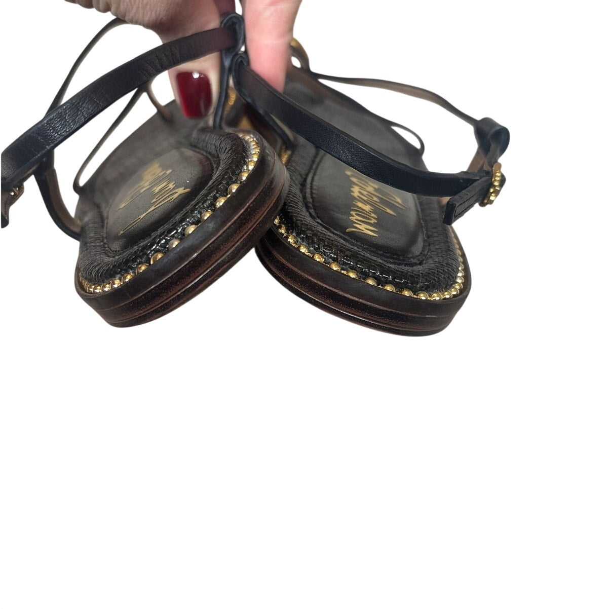 Sam Edelman Tenly black toe loop sling black sandals SIZE 7.5