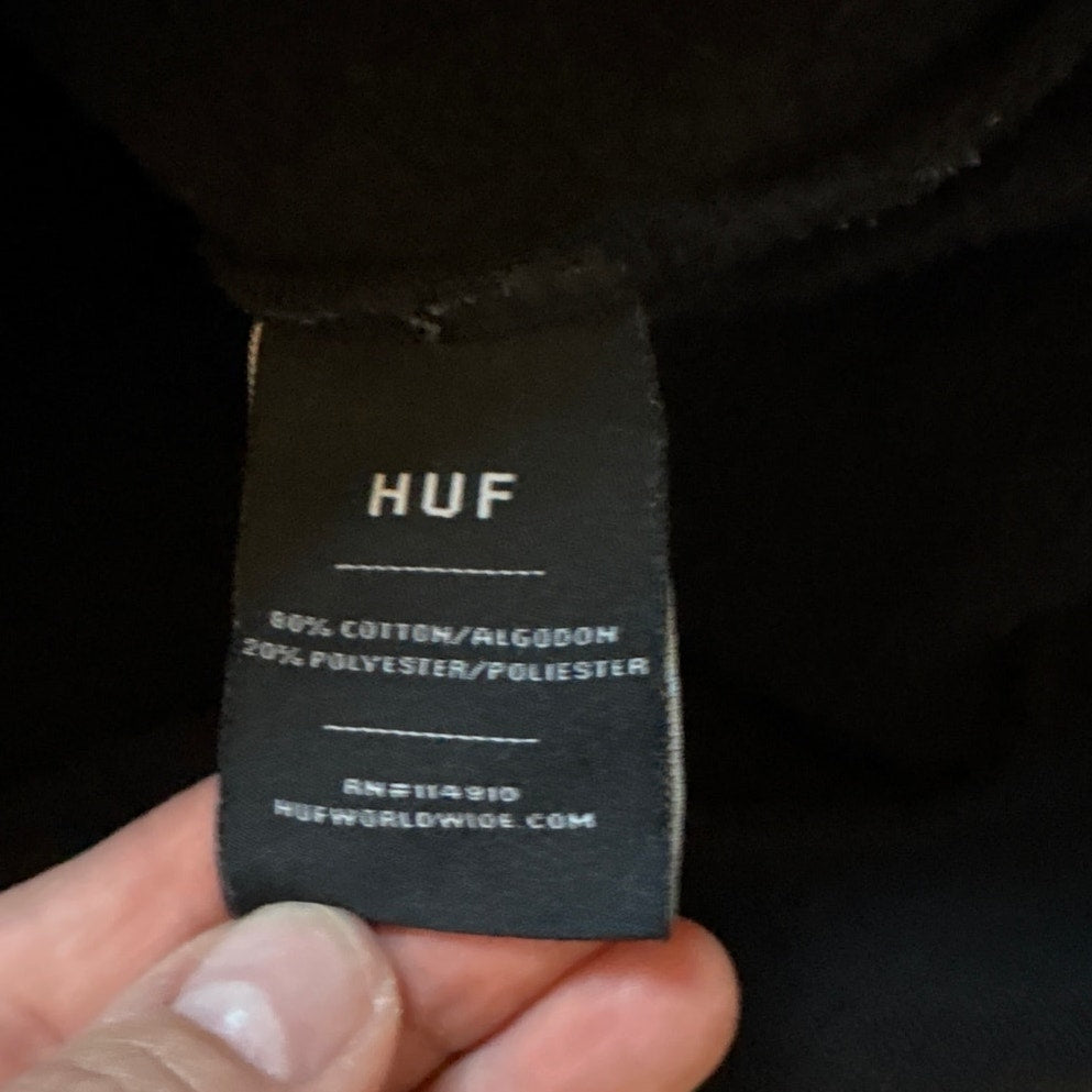HUF black pullover large prism back graphic mens hoodie SIZE L
