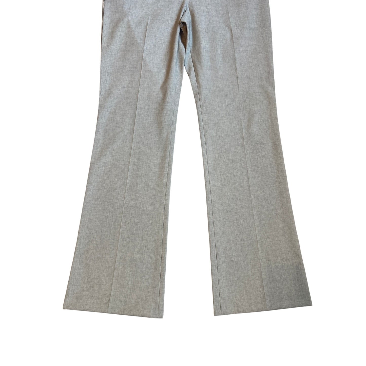 Theory beige wool straight leg mid rise trouser pants SIZE 12