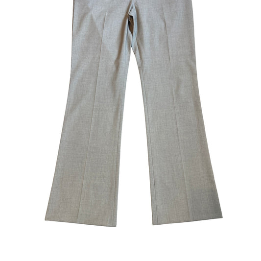 Theory beige wool straight leg mid rise trouser pants SIZE 12