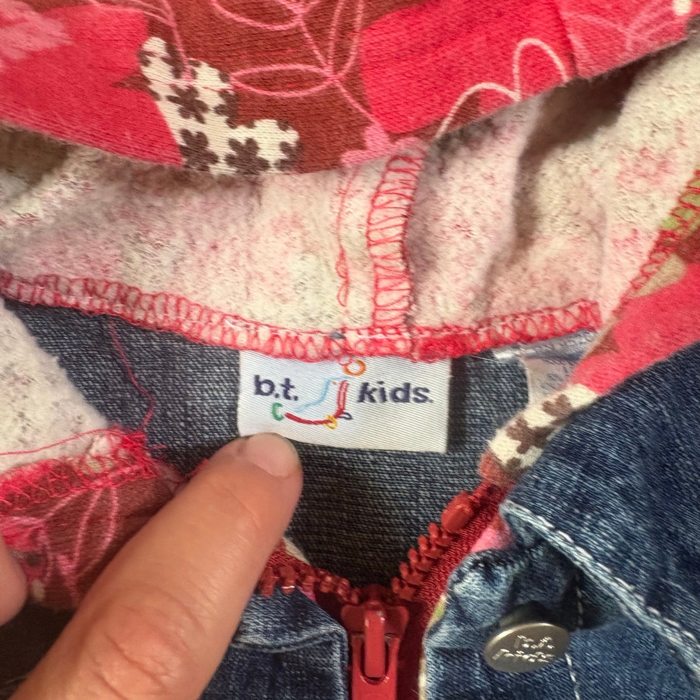 B.T. Kids 90s jean floral embroidered sweater toddler jacket SIZE 5T