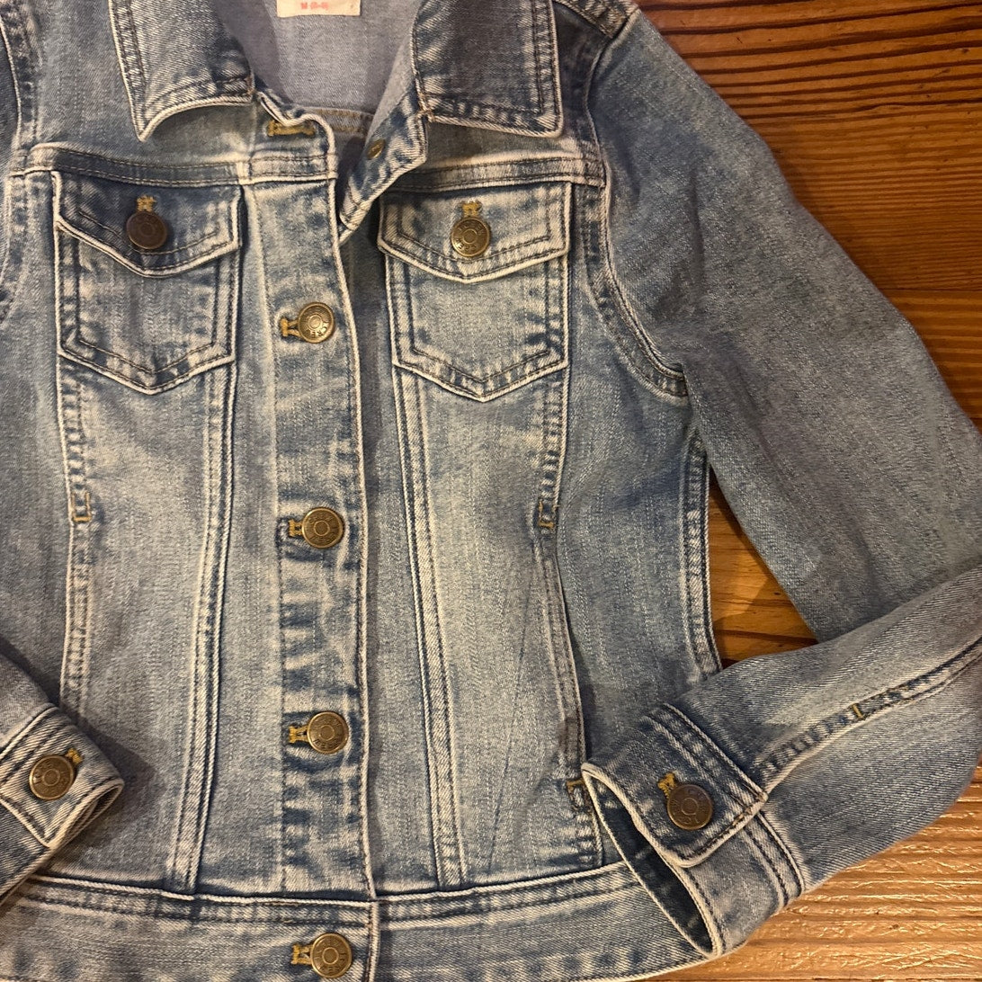 Crewcuts medium wash denim button girls jacket SIZE M