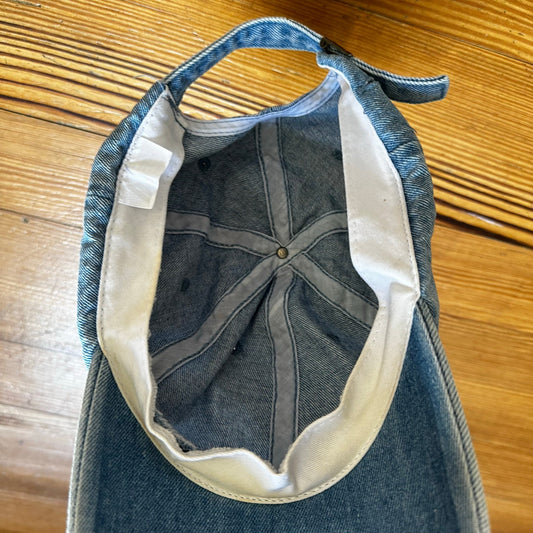 Denim jean adjustable martini drink patch baseball cap