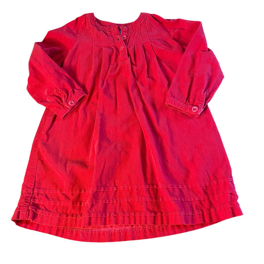 J. Khaki red corduroy cotton long sleeve dress SIZE 4T