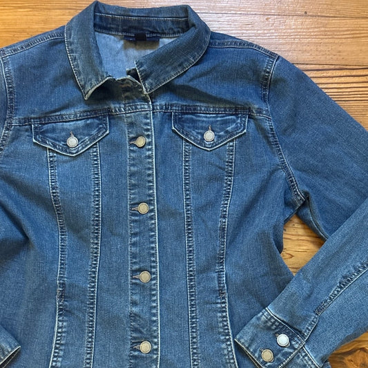 Charter Club medium wash button denim jean jacket SIZE L