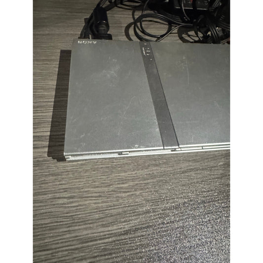 Sony PlayStation 2 PS2 Satin Silver Slim Special Edition W Controller And Cords
