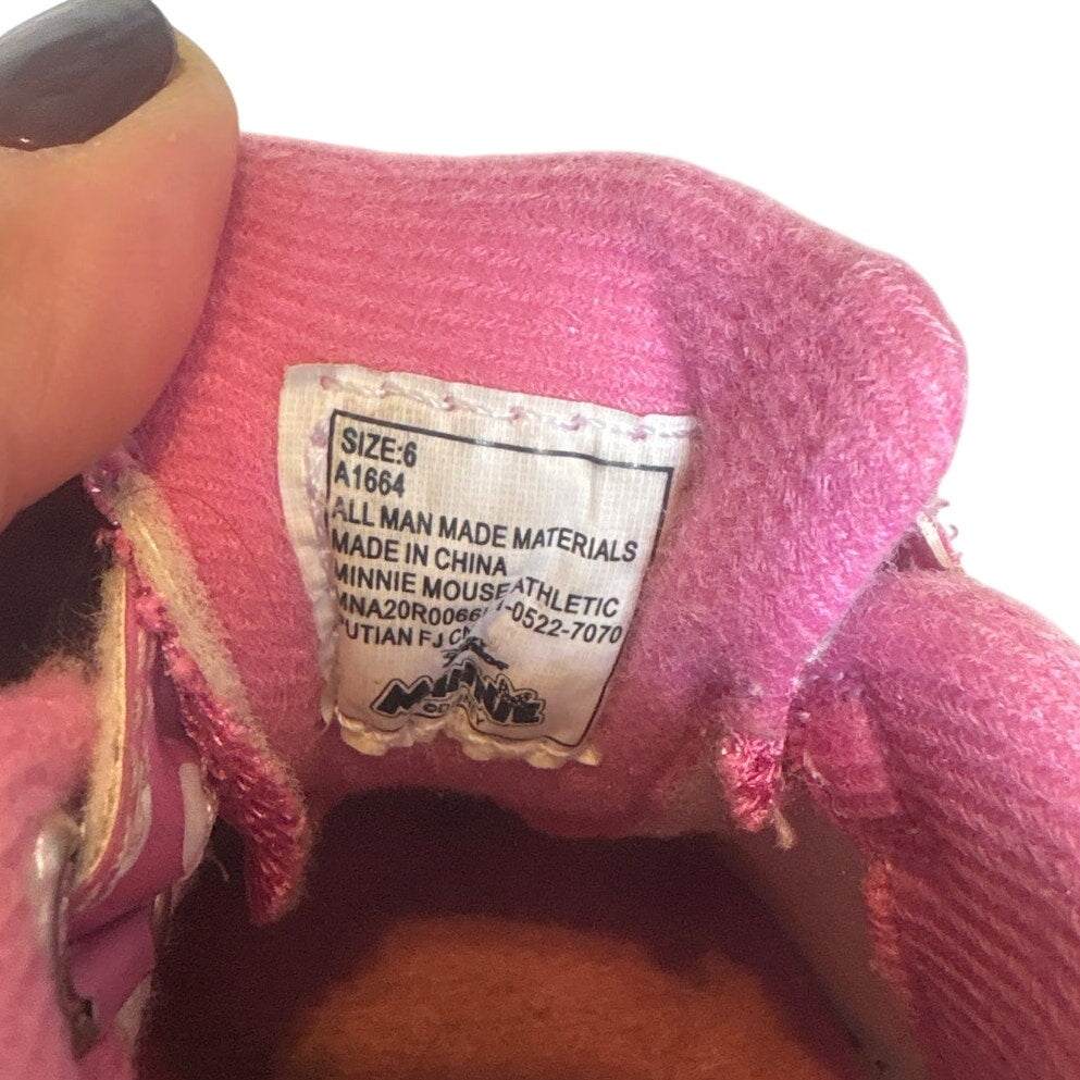 Disney Minnie Mouse pink light up easy on sneakers SIZE 6