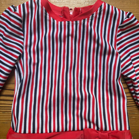 Cat & Jack red blue striped patriotic rash guard one piece swimsuit SIZE 4T