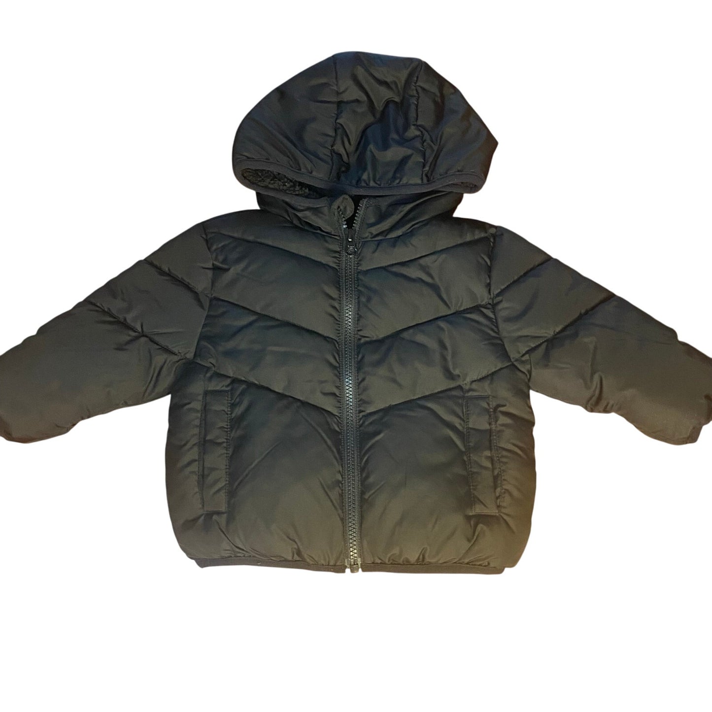 SWISSTECH black puffer hooded full zip baby jacket SIZE 12M