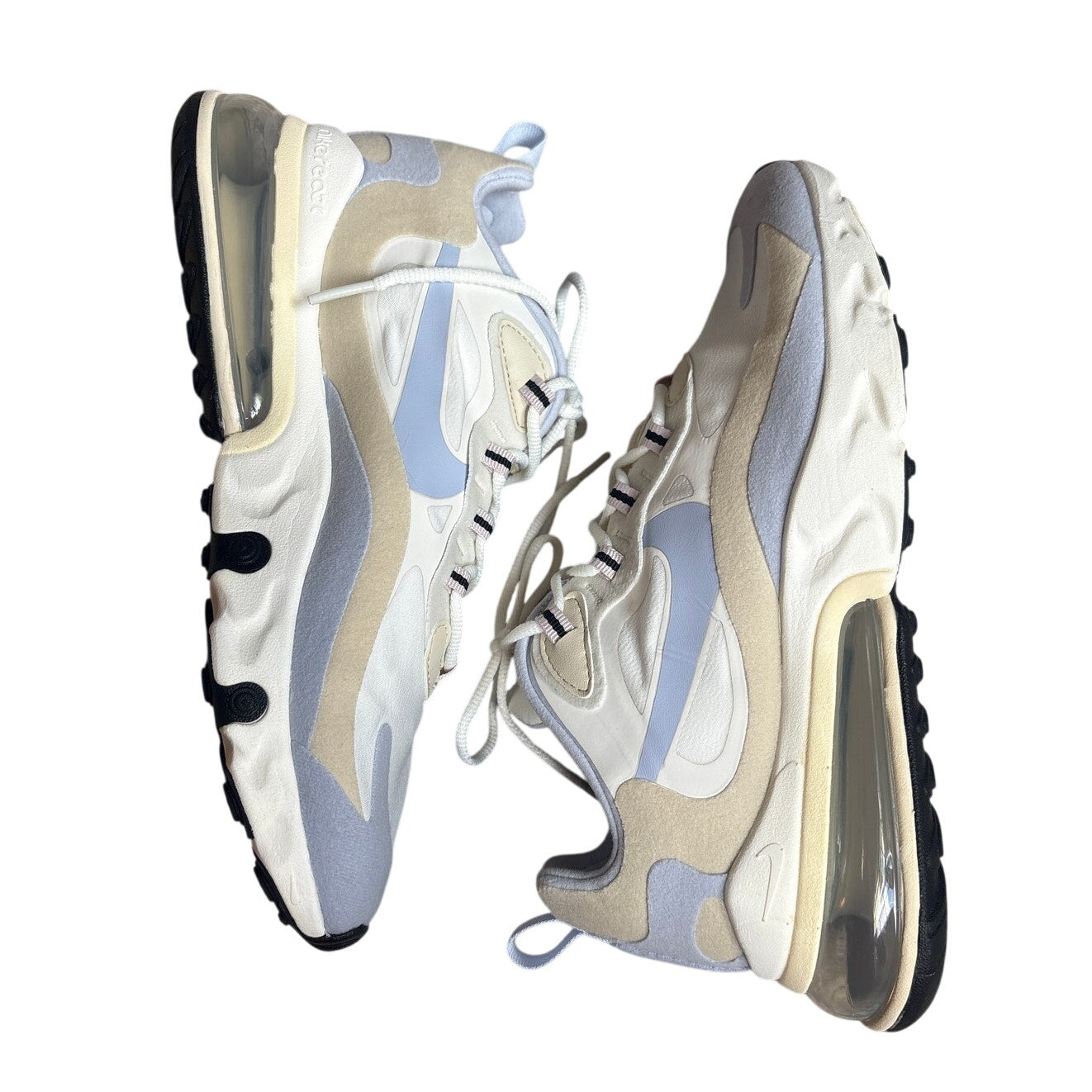 Nike Air Max 270 React white fossil blue womens lace sneakers SIZE 8.5