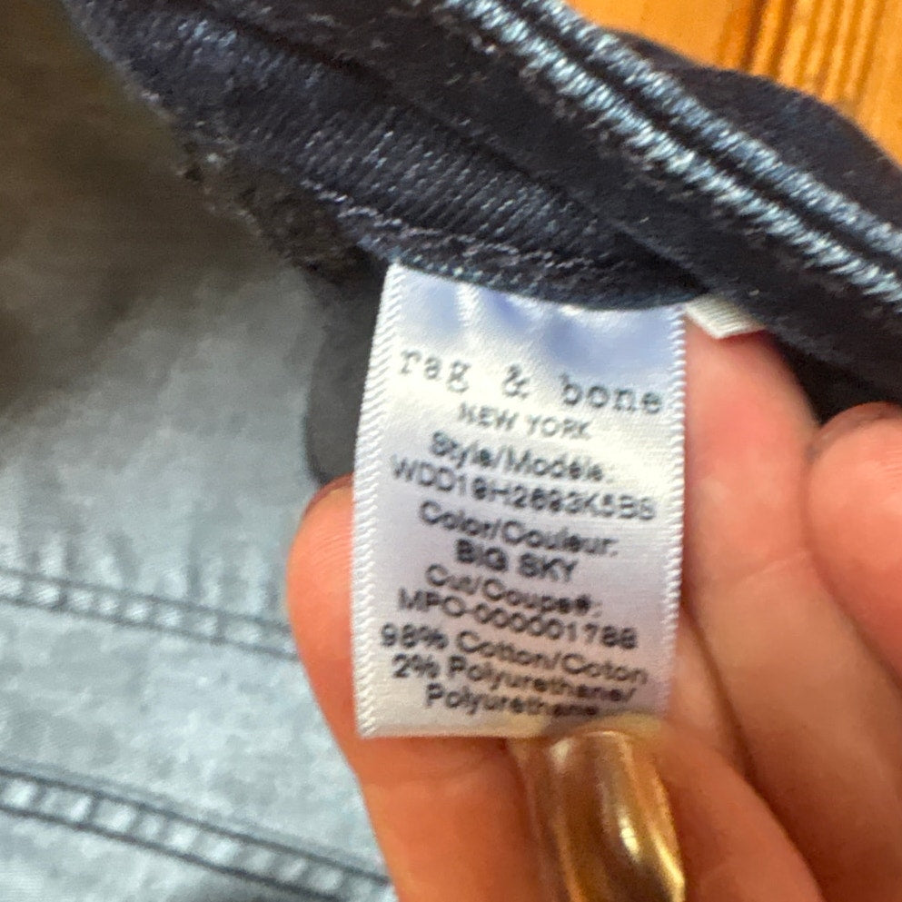 Rag & Bone Jane dark wash super high rise flare jeans SIZE 28