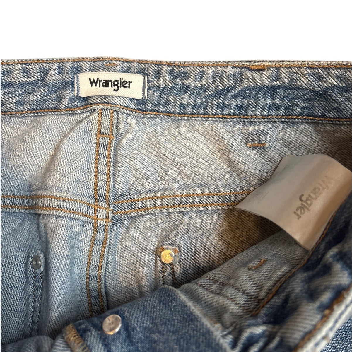 VTG Wrangler light wash carpenter cargo button fly jean pants SIZE LW27 L32