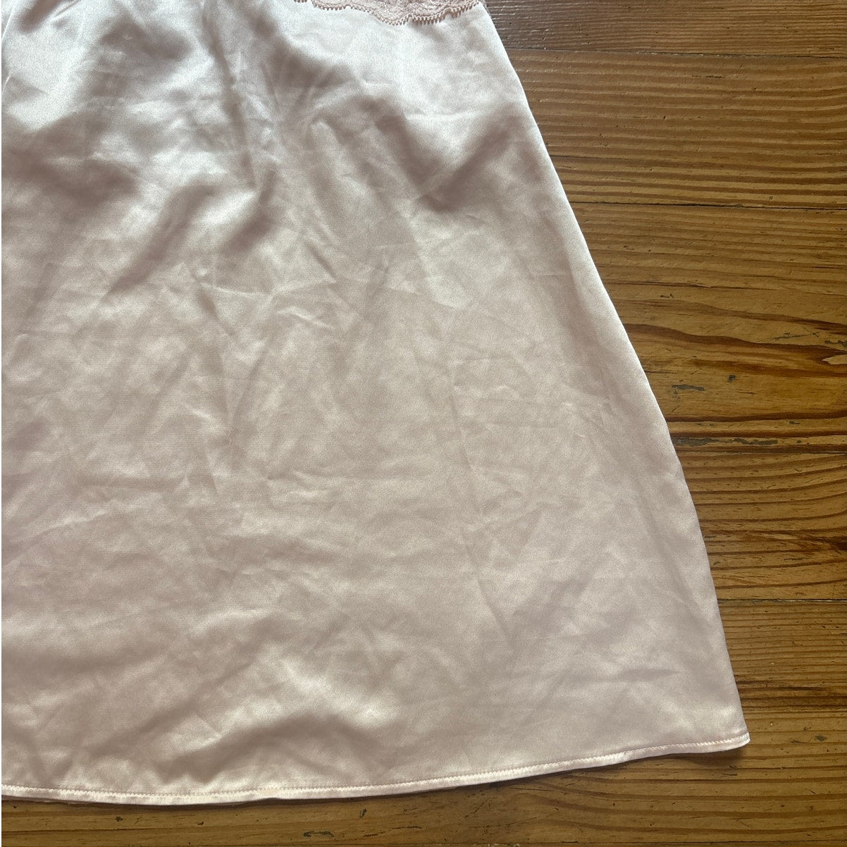 Auden blush pink sheer lace adjustable strap intimates slip dress SIZE M