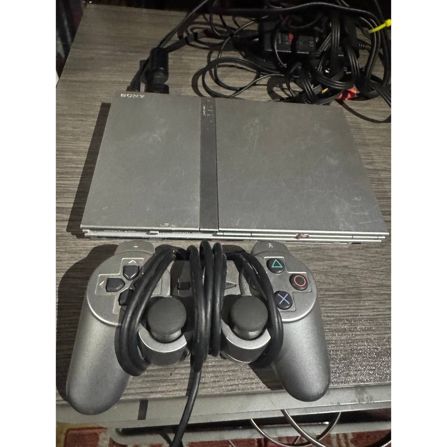 Sony PlayStation 2 PS2 Satin Silver Slim Special Edition W Controller And Cords