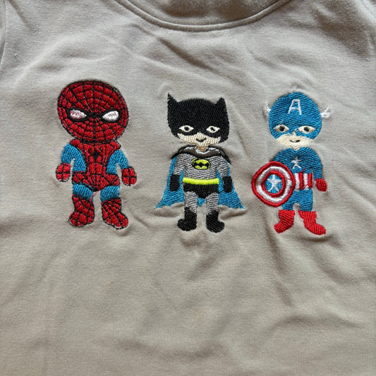 Marvel comics character embroidered gray short sleeve boys shirt SIZE 3T