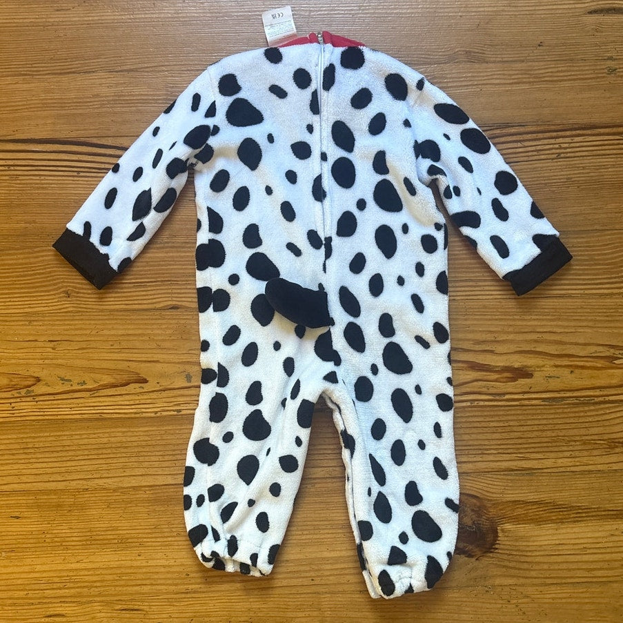 Disney 101 Dalmatians white black spotted dog red collar costume SIZE 12-18M