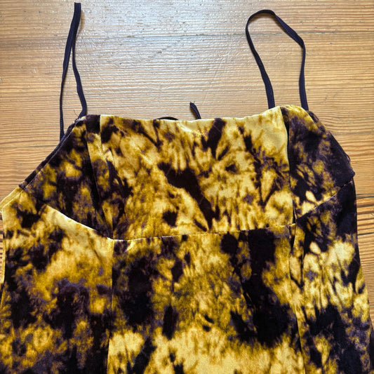 Urban Outfitters purple gold velvet sleeveless mini slip dress SIZE L