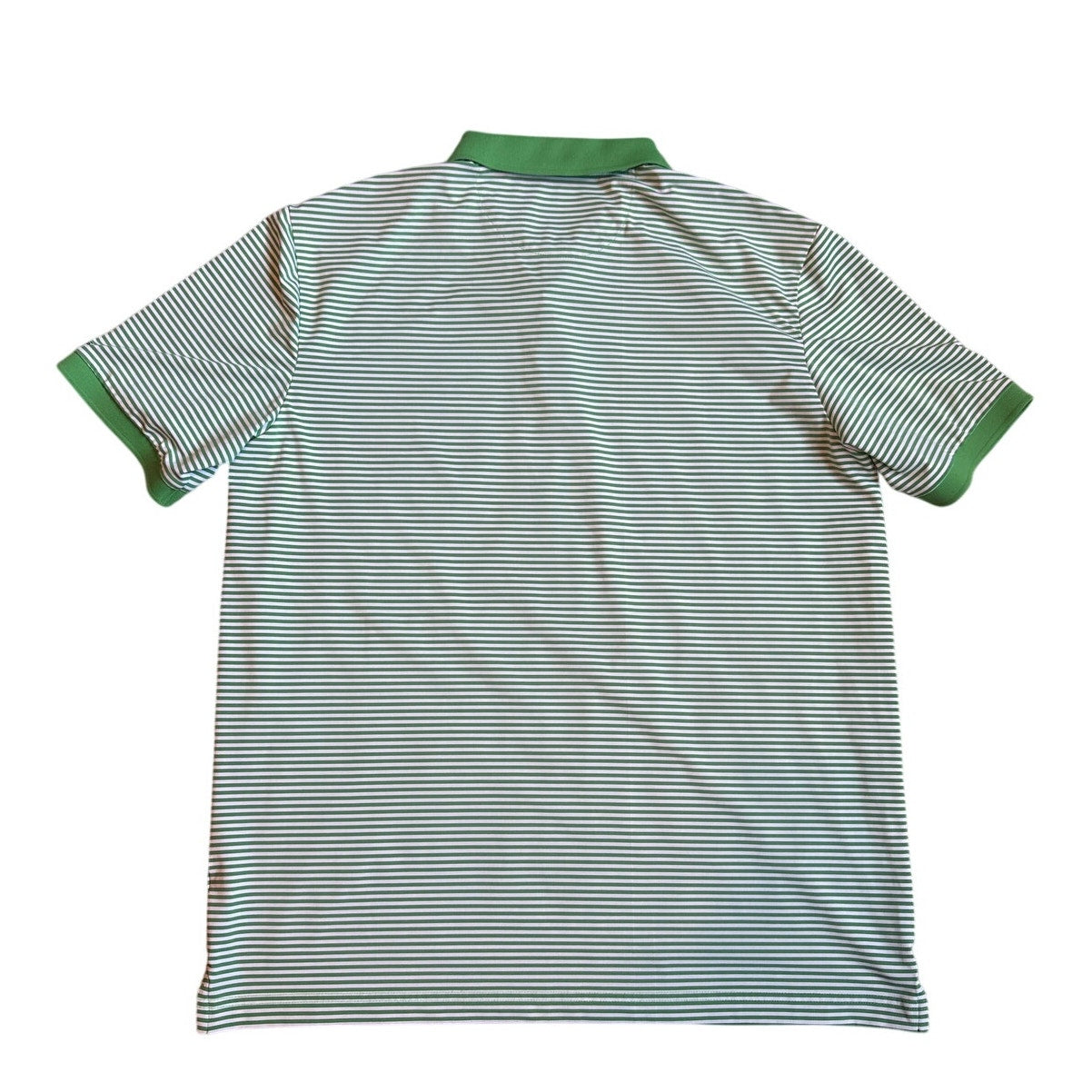 Chaps Golf stay dry green white striped short sleeve polo shirt SIZE L