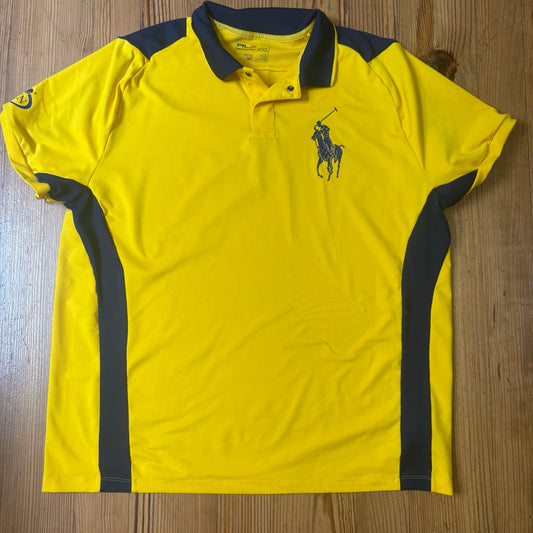 Polo Ralph Lauren US Open 07 yellow performance short sleeve polo shirt SIZE XXL