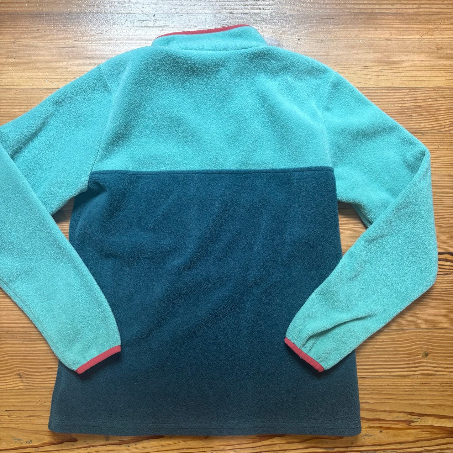 Columbia green two tone henley fleece womens pullover sweater SIZE M