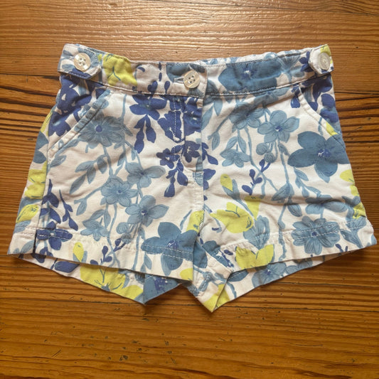 Janie and Jack blue floral adjustable chino toddler cotton shorts SIZE 3T
