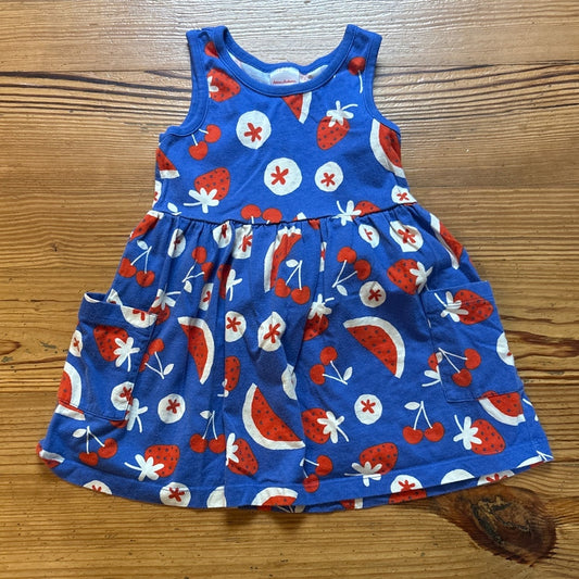 Hanna Andersson blue red strawberry blueberry fruit tank toddler dress SIZE 4