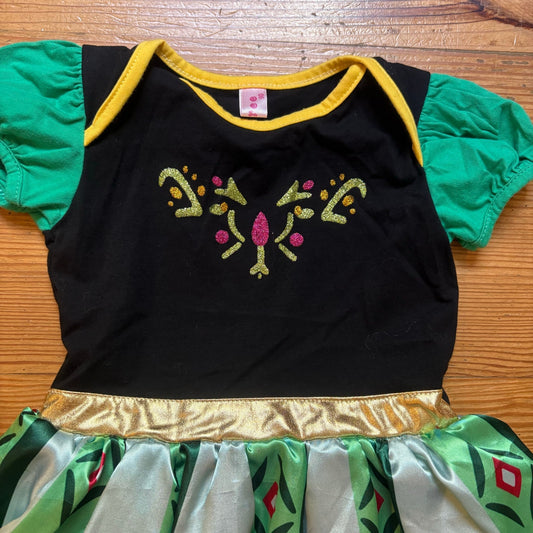 Disney Frozen Anna black green tutu one piece short sleeve bodysuit SIZE 18-24M
